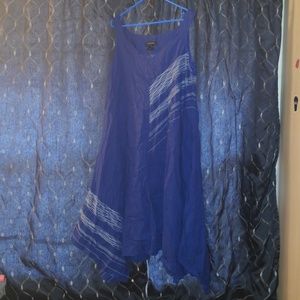 Dark blue dress with silver detail at the buttom